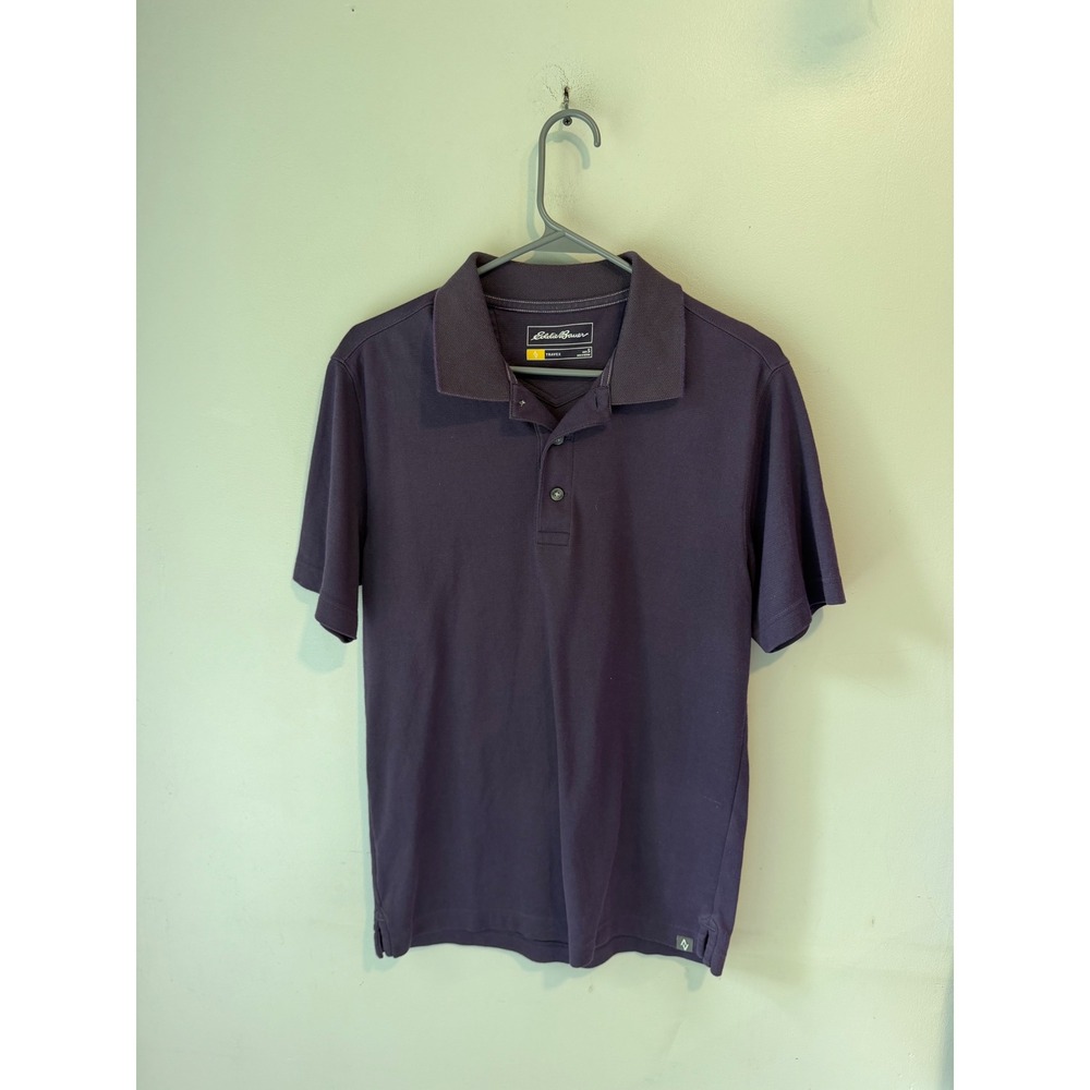 Eddie Bauer Travex Mens S Purple Short Sleeve Cotton Blend Polo Shirt